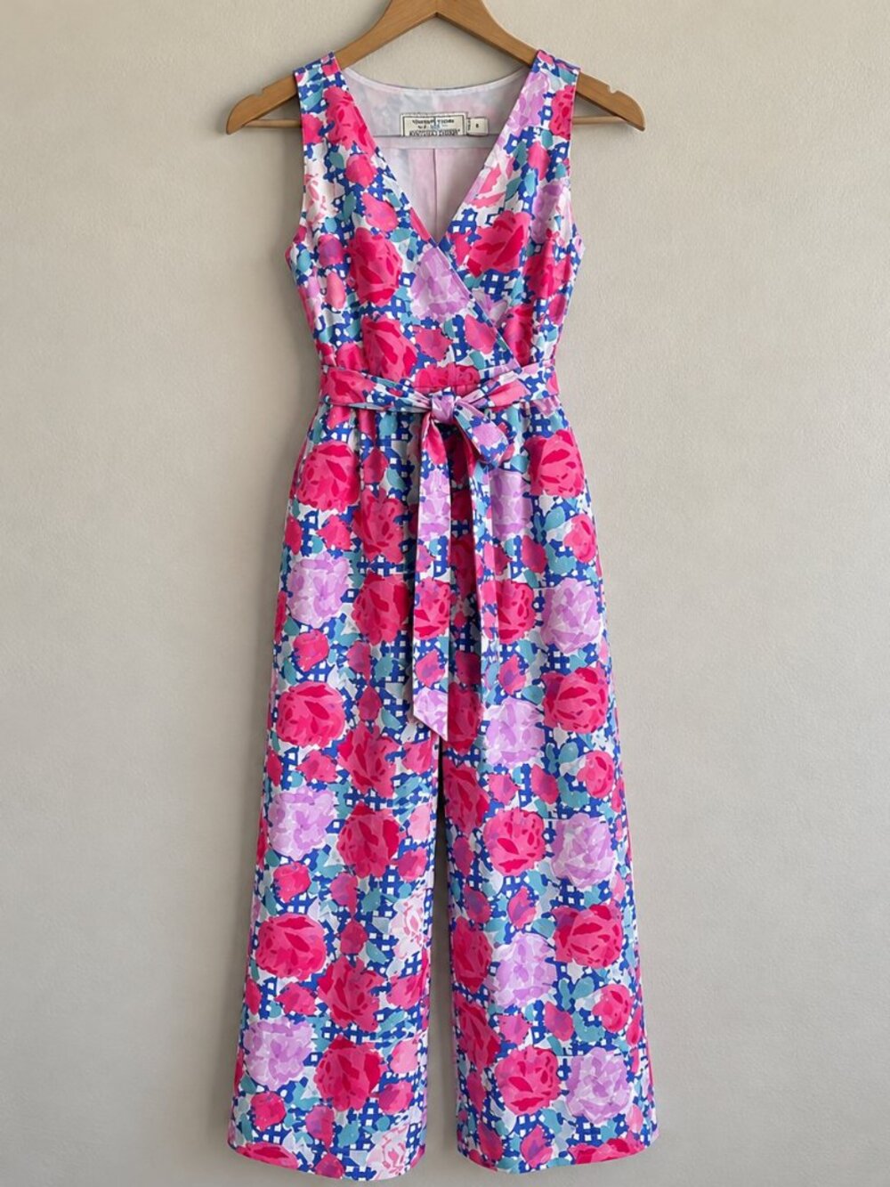 Vineyard Vines 145th Kentucky Derby Rose Silk Blend Jumpsuit 8